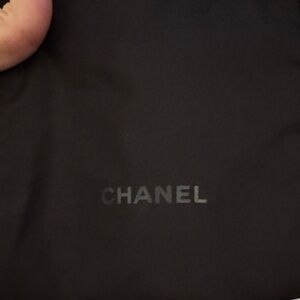 CHANEL Black Satin Drawstring Pouch